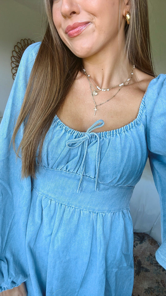 'FALLING FOR YOU' DENIM DRESS