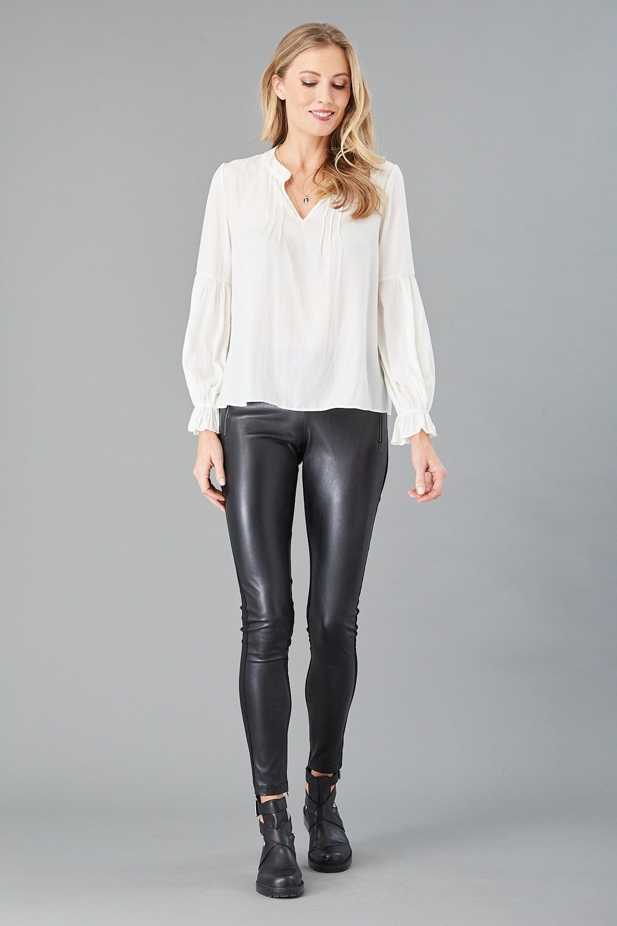 Split V-Neck Top