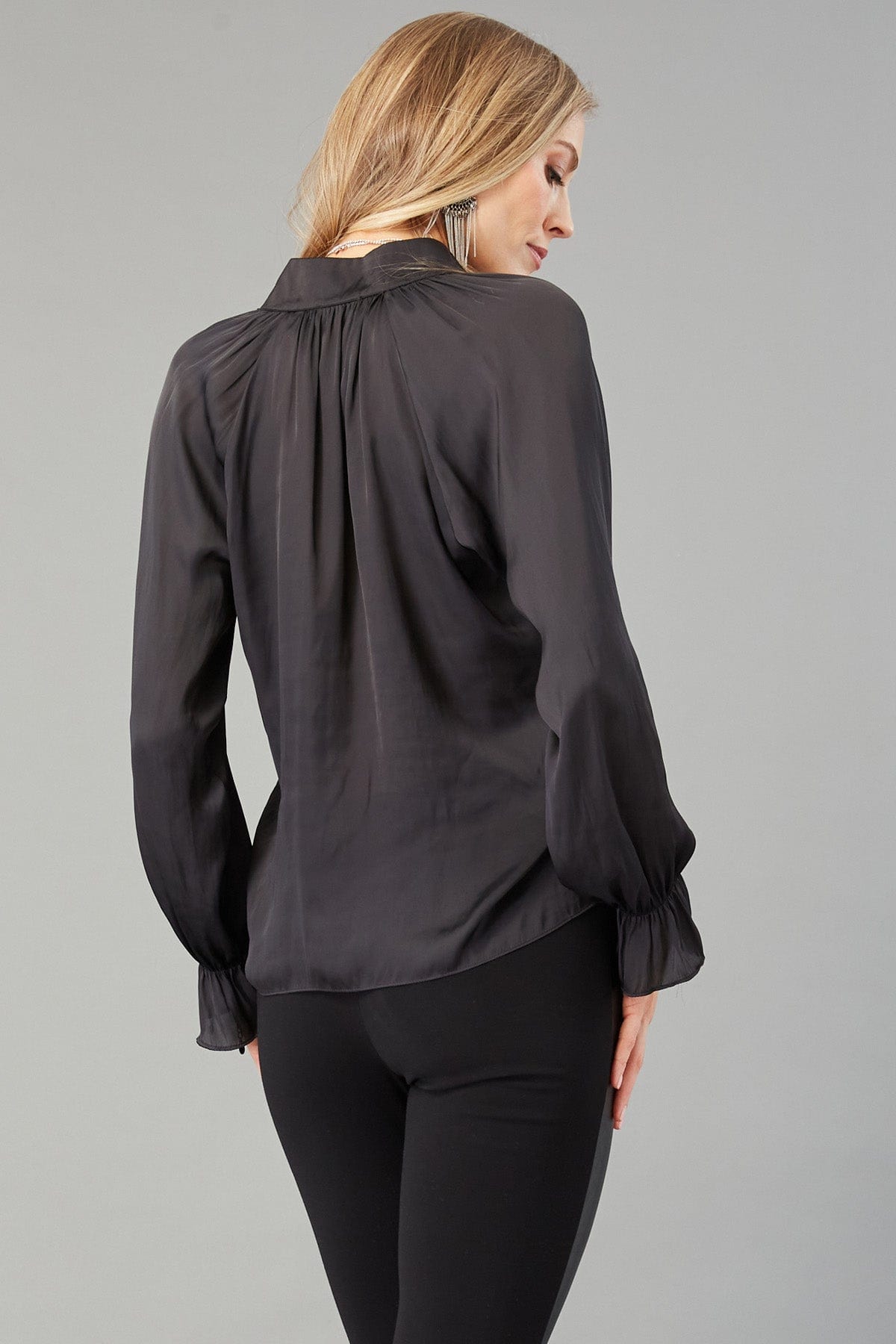 Vintage Satin Peasant Blouse