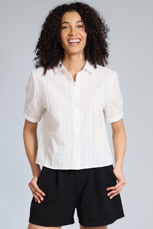 Cotton Dobby Cropped Shirt