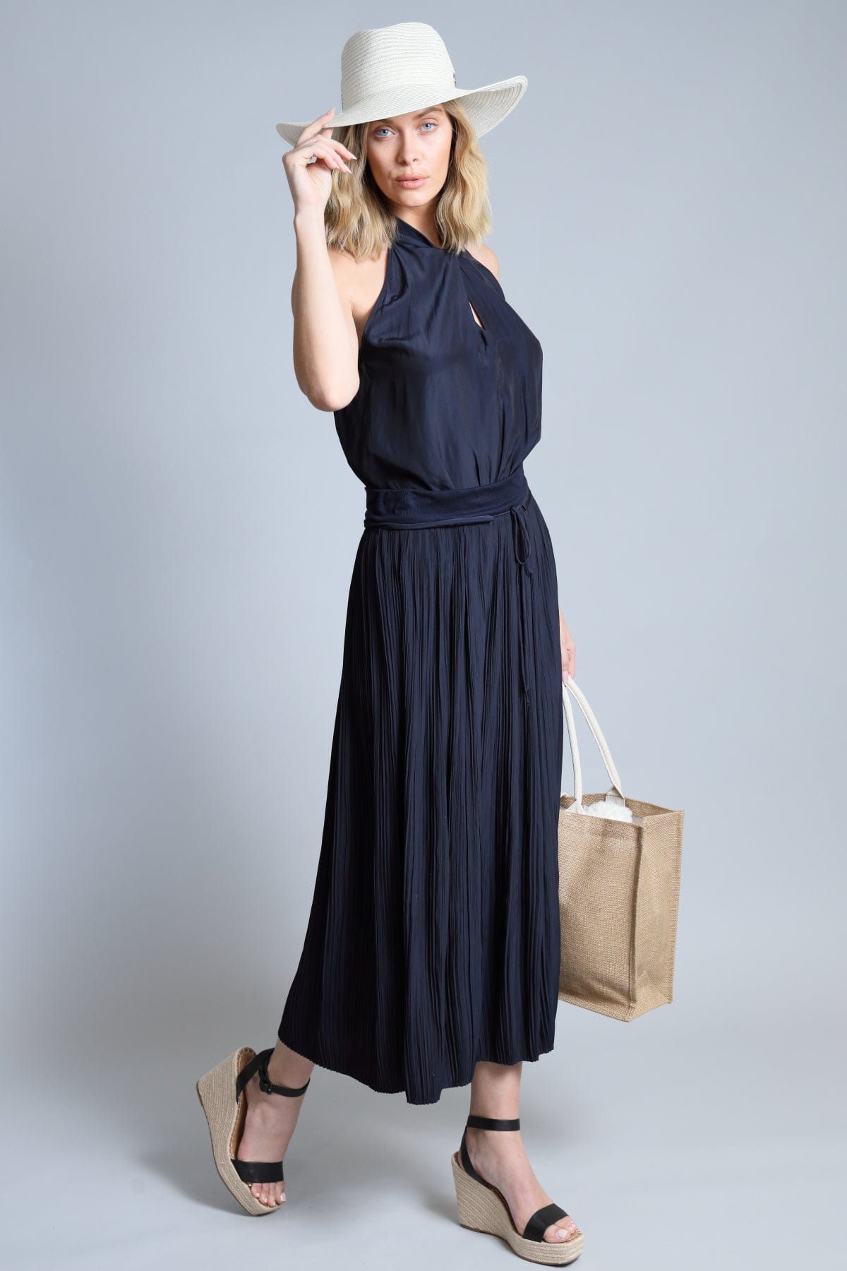 D Satin Twist Front Halter