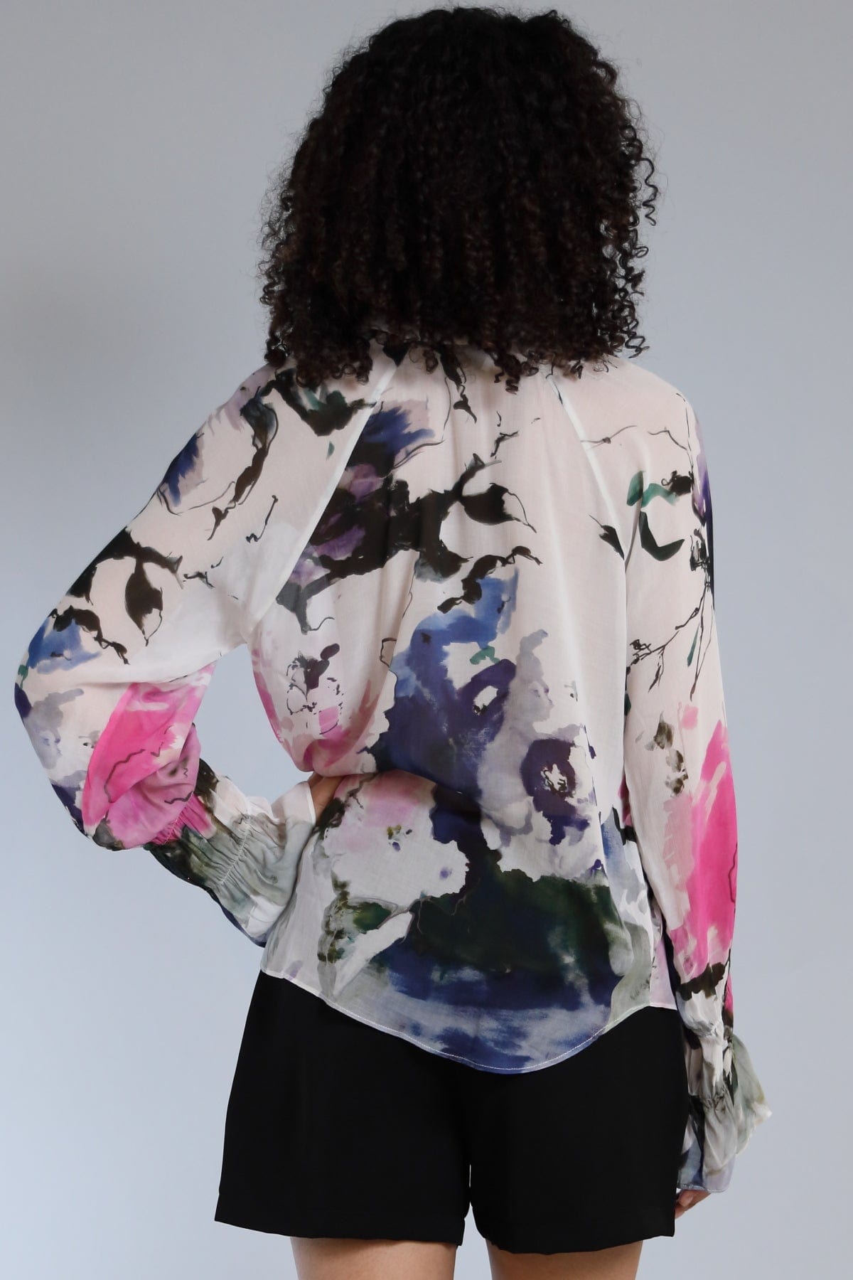 Geisha Flower Pintuck Blouse