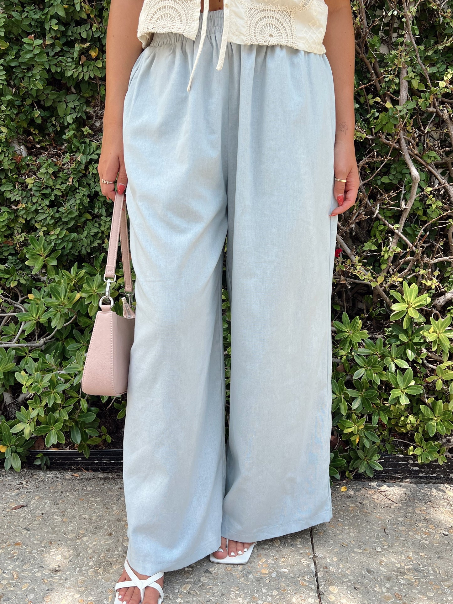 POWDER BLUE LINEN PANTS